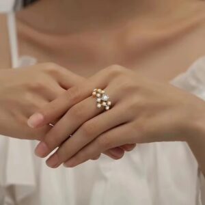 1.5ct Round Brilliant Cut Moissanite Cluster Cocktail Ring Sterling Silver 925